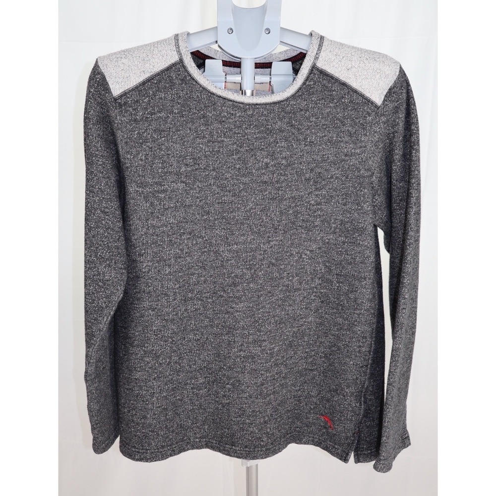Tommy Bahama Sweater Gray Two Tone Crew Neck Long Sleeve Mens Size Medium M
